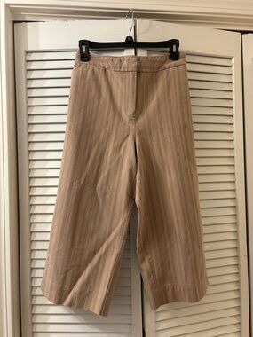 Christopher & Banks Beige Pinstripe Wide-Leg Pants